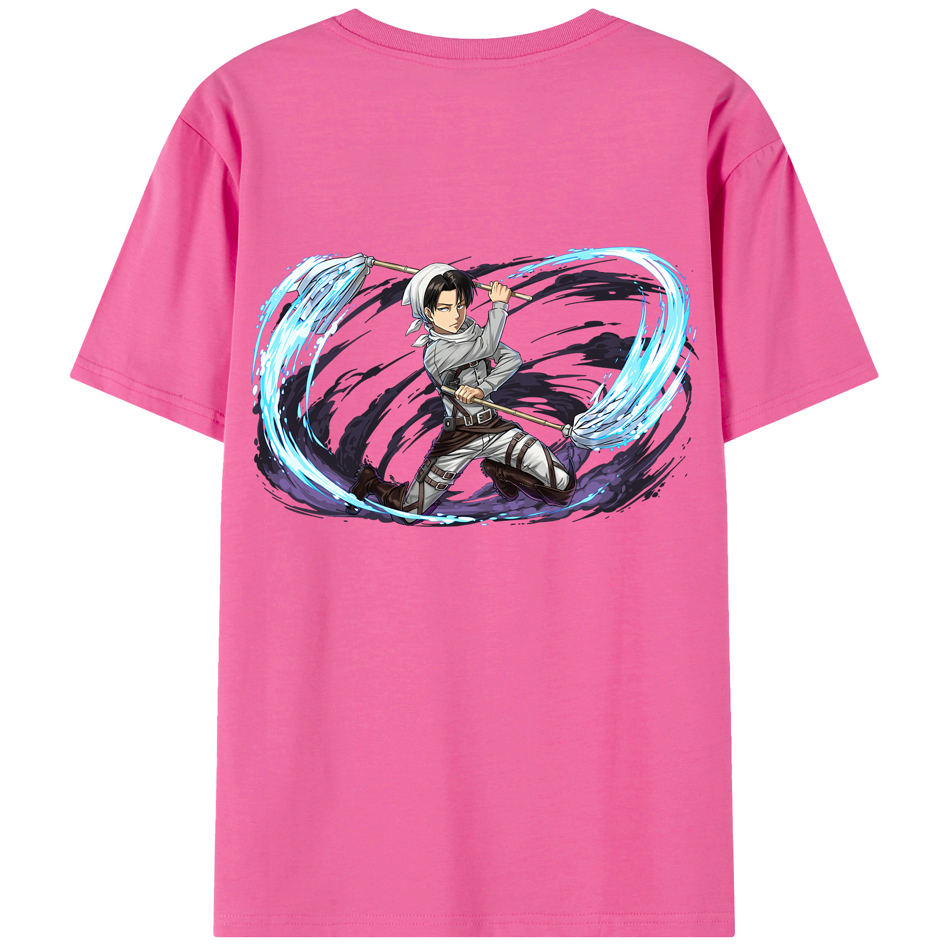 （画像用） 進撃の巨人 リヴァイ·アッカーマン Attack on Titan Levi Ackerman レディース半袖Tシャツ(バックプリント)